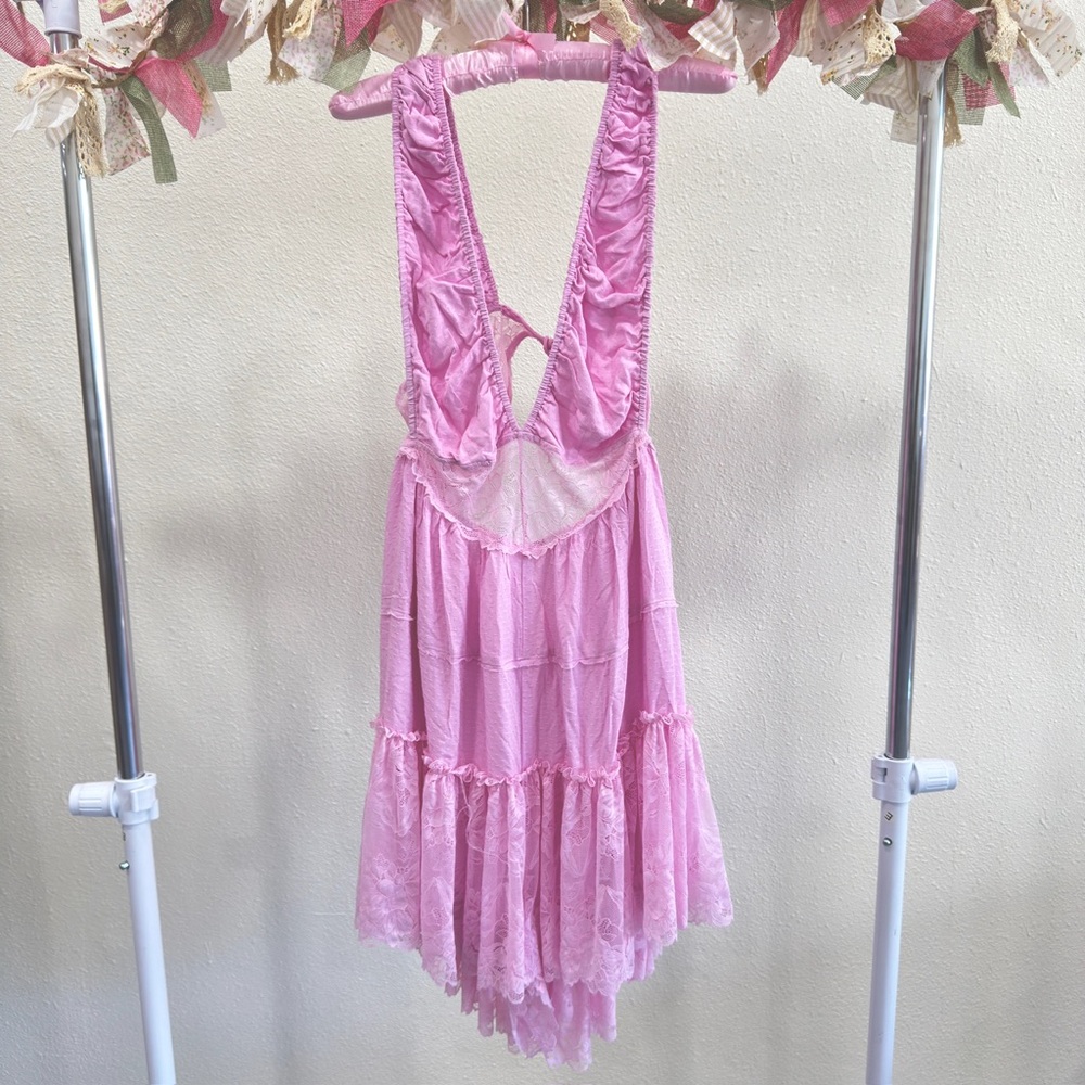 FREE PEOPLE Spring Fling Lace Romper NEW Light Pink